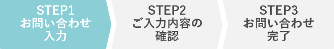 STEP1 お問い合わせ入力　STEP2 ご入力内容の確認　STEP3 お問い合わせ完了